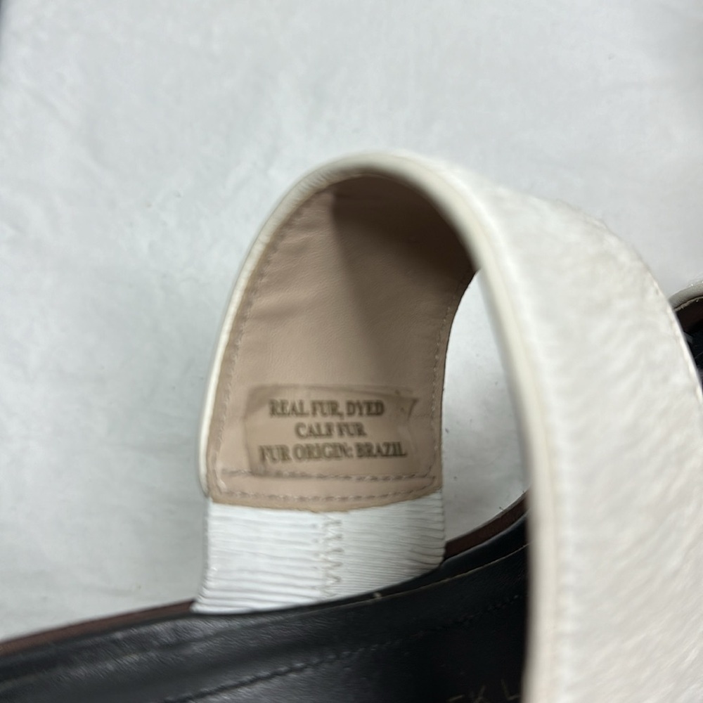 10 Crosby Derek Lam Calf Fur Wooden Heel Sandals, 9 - Picture 8 of 10